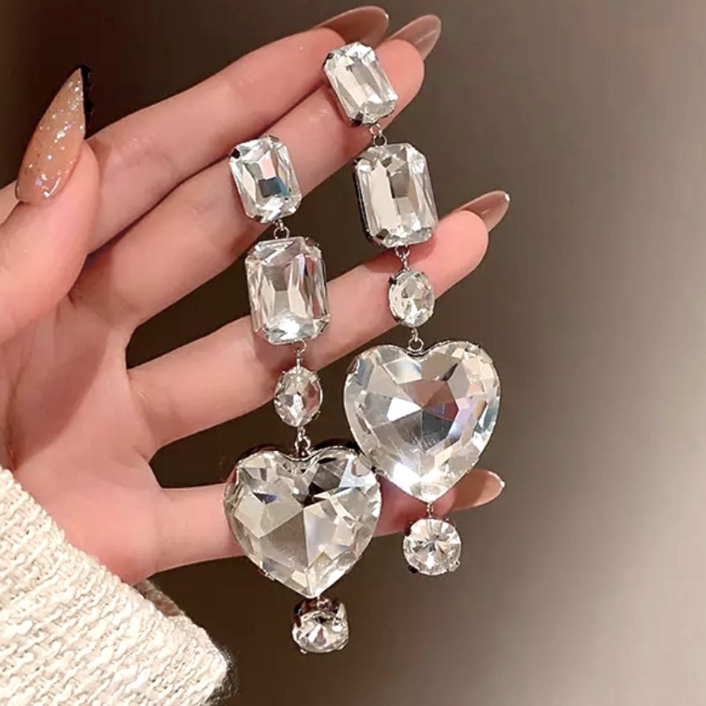 Glam Heart Crystal Earrings